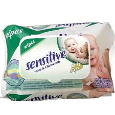 Pack of 5 Baby Wipes sensitive - 70 Wet Sheets